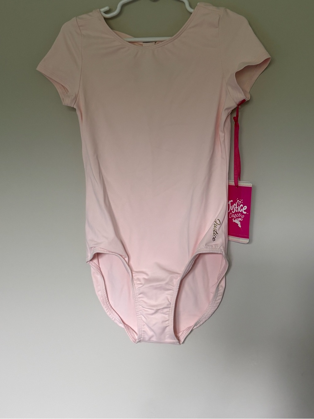 Justice Light Pink Cap Sleeve Dance Leotard Girls- Small(7-8)